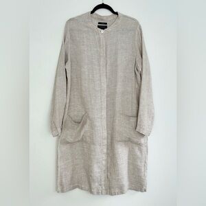 Tahari Linen Duster Shirt Jacket dress Size Large